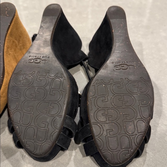 Ugg Australia Soft Black and Tan Women's Wedges size 9 - Picture 9 of 11